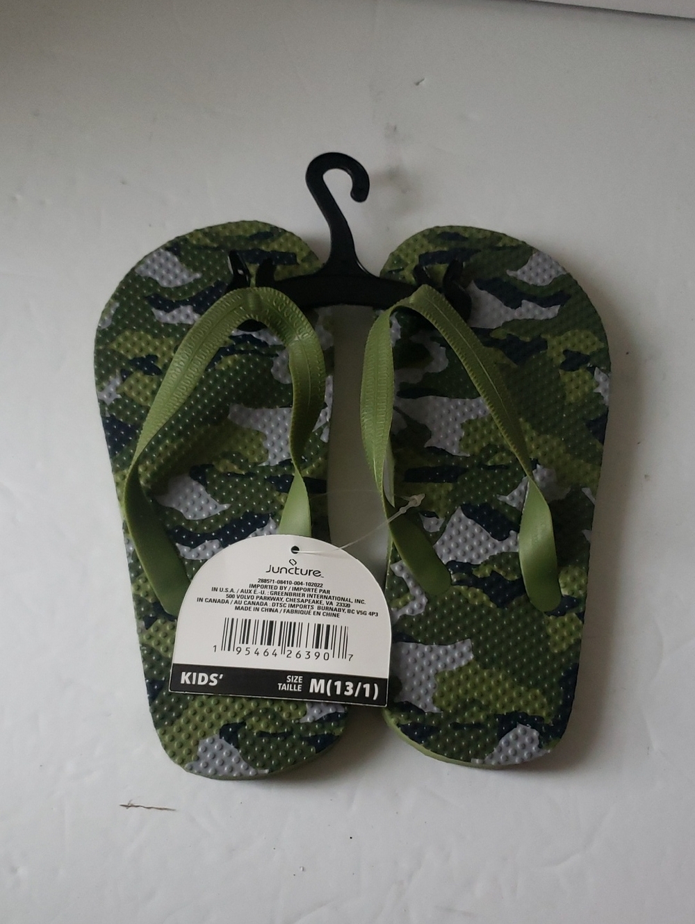 🖤5/$12 Juncture Army Camo Green Flip Flops Size Medium 13/1